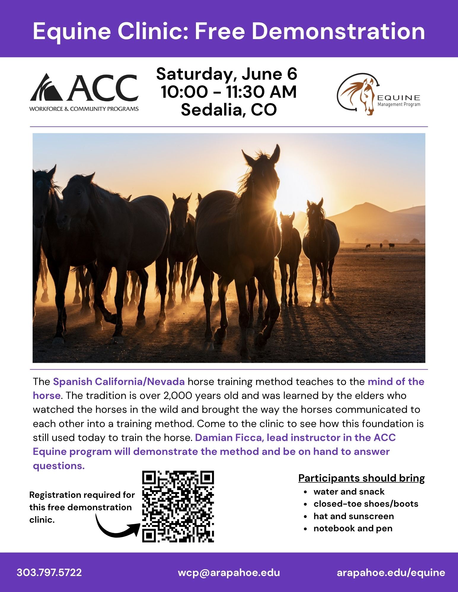 Equine Clinic: Free Demonstration